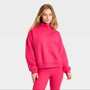 Women's Valentine's Day Mock Neck Sweatshirt - JoyLab - XXL - Red